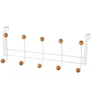 Chrome - Over-the-Door 10 Hook Rack with Ceramic Knobs (12)