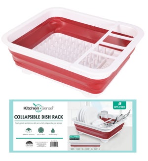 Red - Collapsible Dish Drying Rack (12)