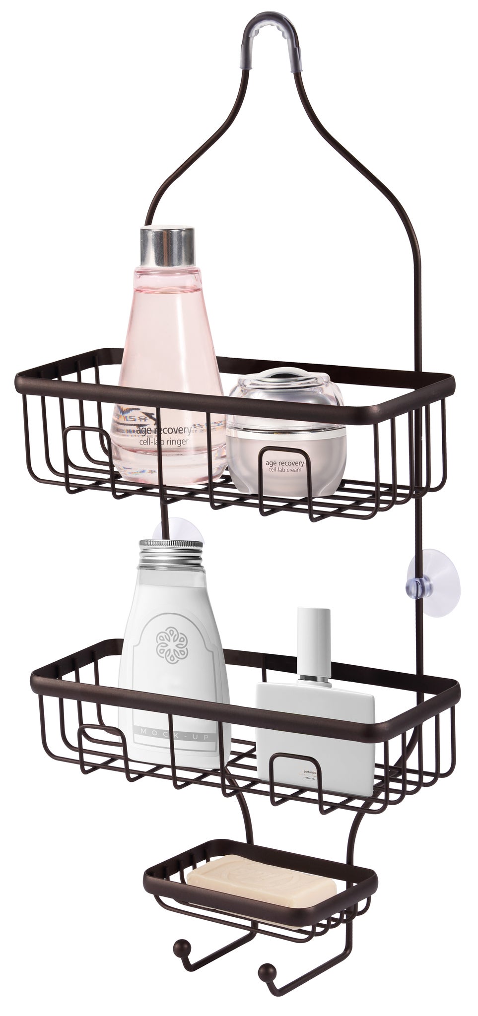 Bronze - Shower Caddy with Soap Dish & Hooks (12) 