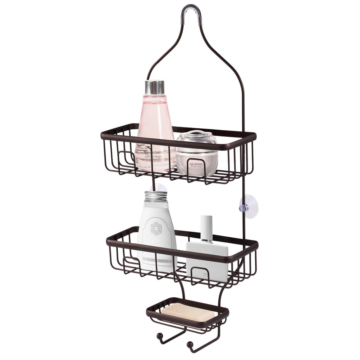 Bronze - Shower Caddy with Soap Dish & Hooks (12) 