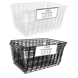 Black/White - Set of 3 Medium Nesting Storage Baskets 11"x8.6"x4.9" (6sets)