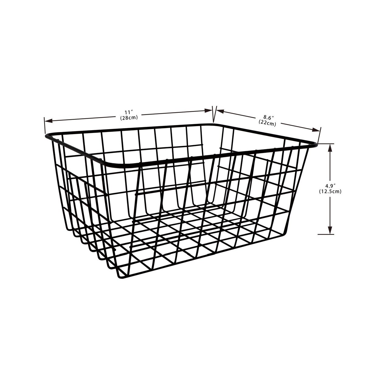 Black/White - Set of 3 Medium Nesting Storage Baskets (6sets)