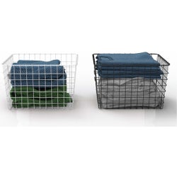 Black/White - Set of 2 Large Nesting Storage Baskets 13"x11"x8" (6sets)