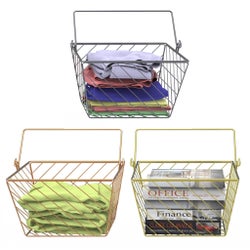 Assorted - Set of 2 Small Storage Baskets with Handle (6sets)
