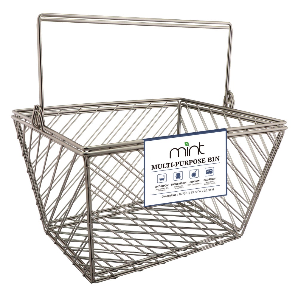 Assorted - Set of 2 Large Storage Baskets with Handle 16.7"x13.7"x10" (6sets)