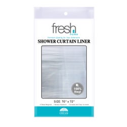 Clear - PVC Shower Curtain Liner with 3 Magnets (48)