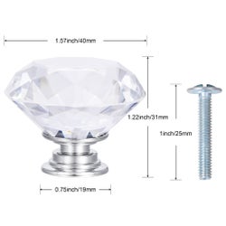 4PC - 40MM Monarch Crystal Glass Knob Pull Handles (12 Set)