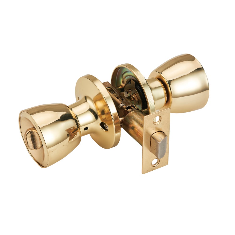 Polished Brass - Bedroom & Bathroom Lock (6/24)