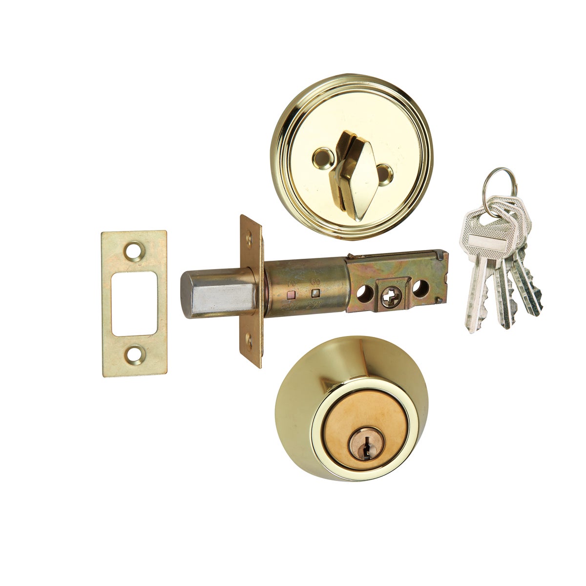 Polished Brass - Single Cylinder Deadbolt Lock (6/24)