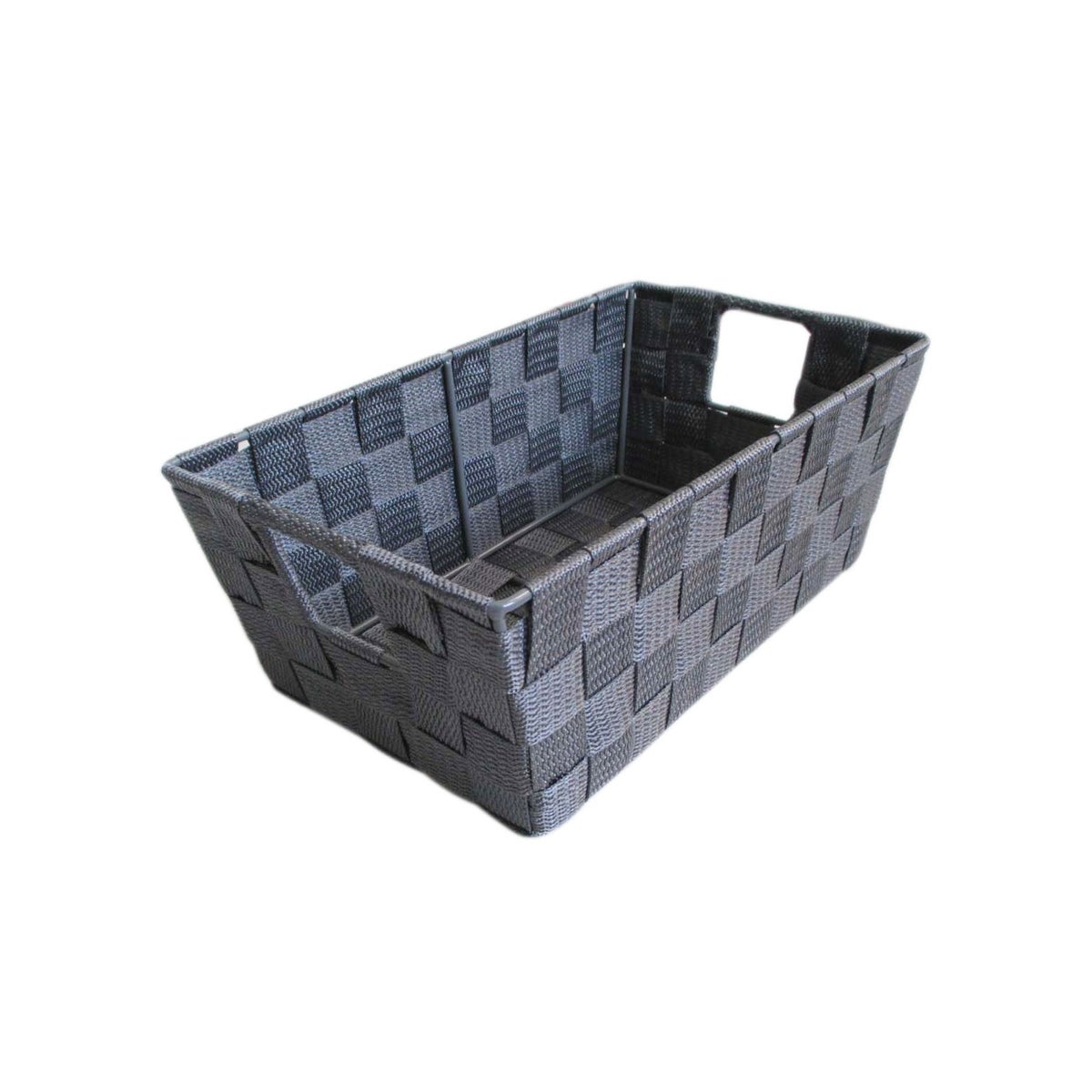 Grey - Small Woven Strap Bin 11.5"x6.5"x14.25" (12)