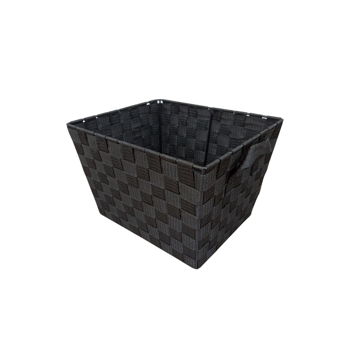 Black - Medium Woven Strap Bin 12"x10"x7.5" (12)