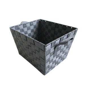 Grey - Medium Woven Strap Bin 12"x10"x7.5" (12)