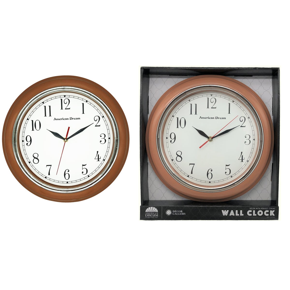 13" Brown Wall Clock (10)