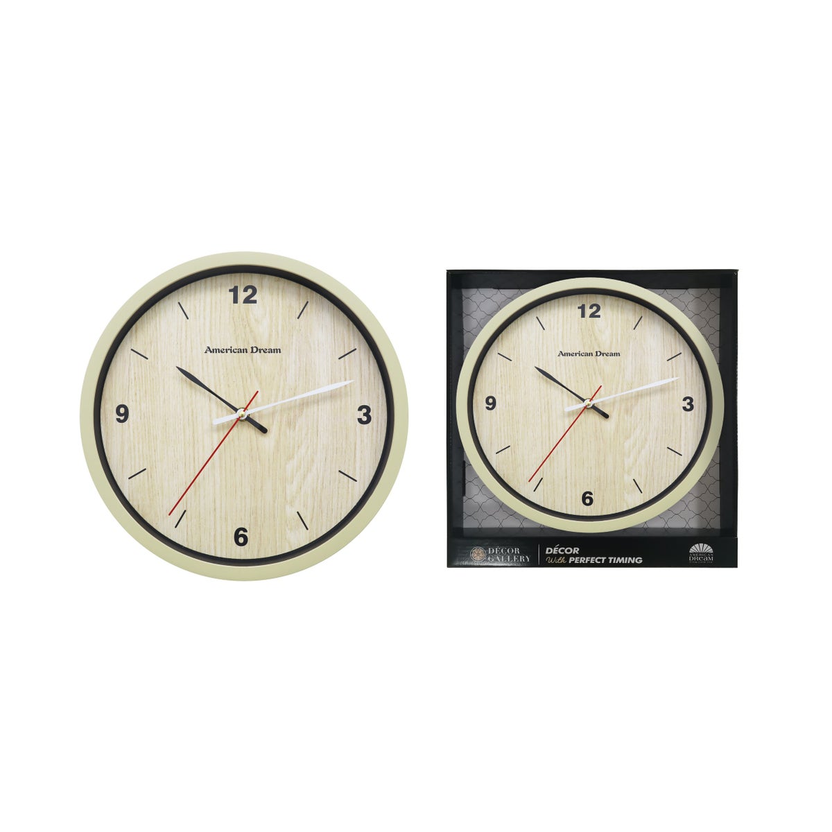 12" No-Ticking Printed Dial Wall Clock (10)