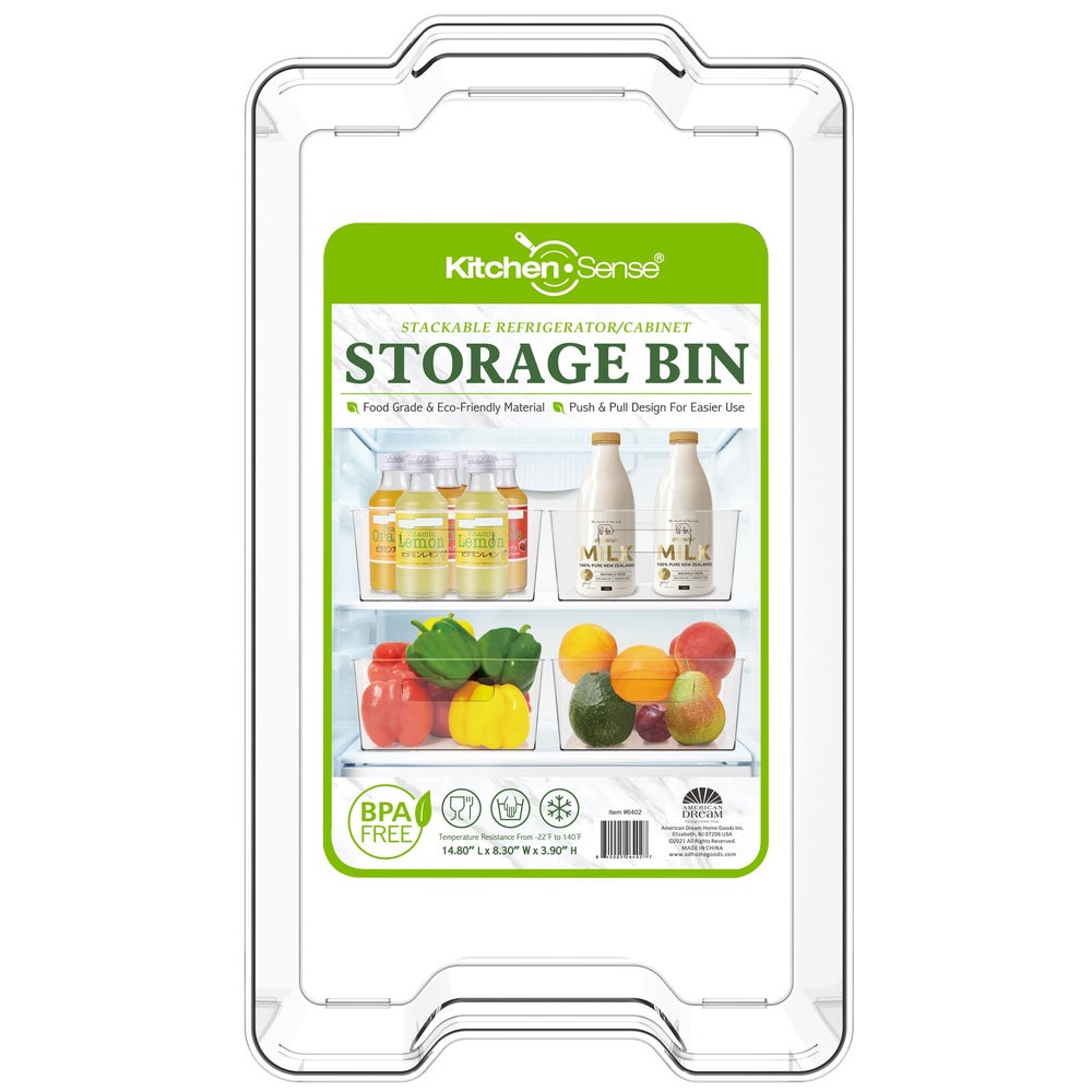 14.8 x 8.3 x 3.9" Fridge Storage Bin with Handle (12)