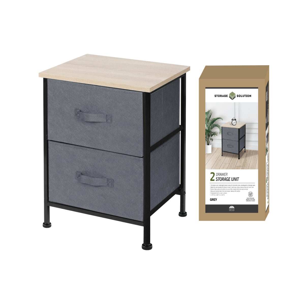 Grey 2-Drawer Storage Unit (1)