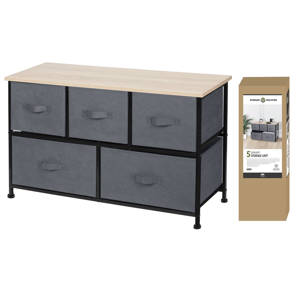Grey 5-Drawer Storage Unit (1)