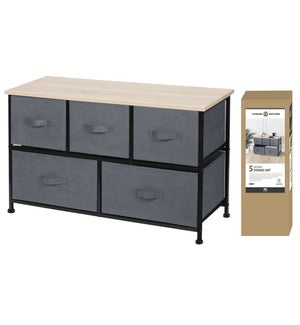 Grey 5-Drawer Storage Unit (1)