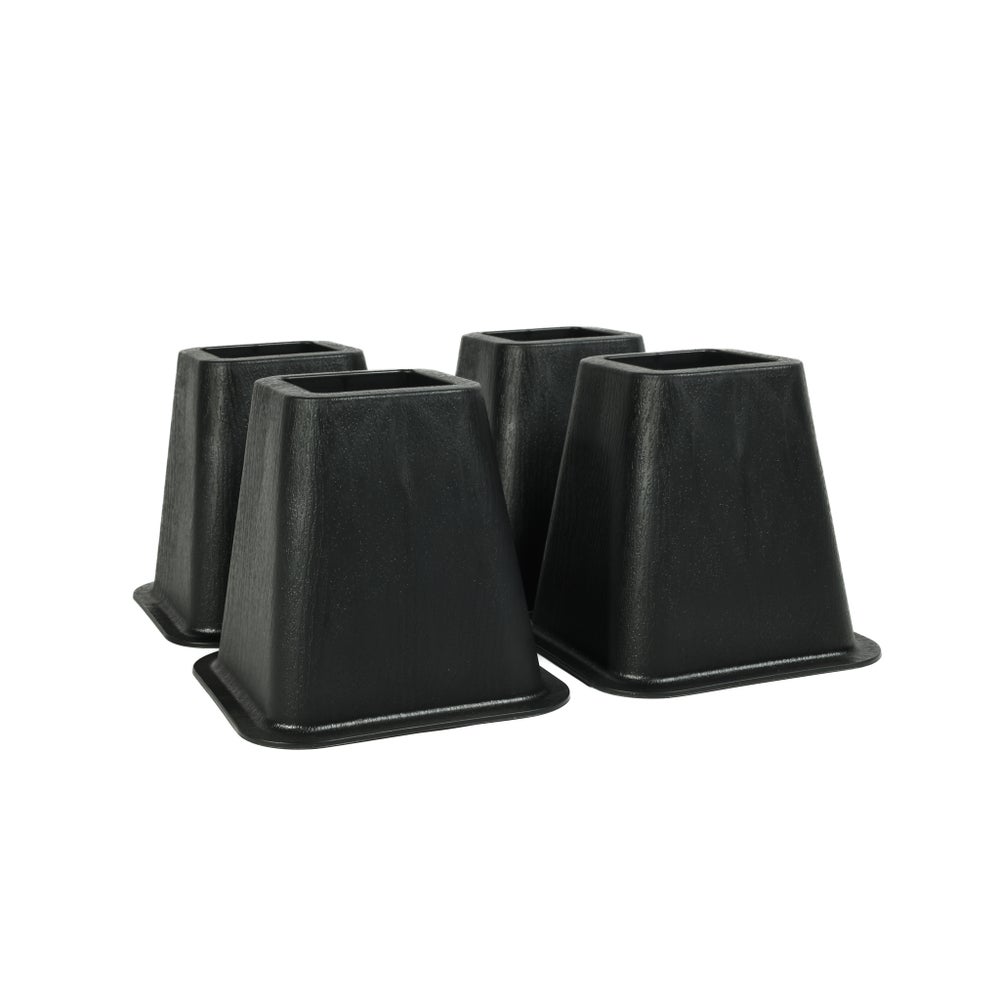 4PC Set 6 inches Square Bed Riser-Black (12 Sets)