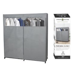 60 Inches Grey - Double Door Wardrobe (4)