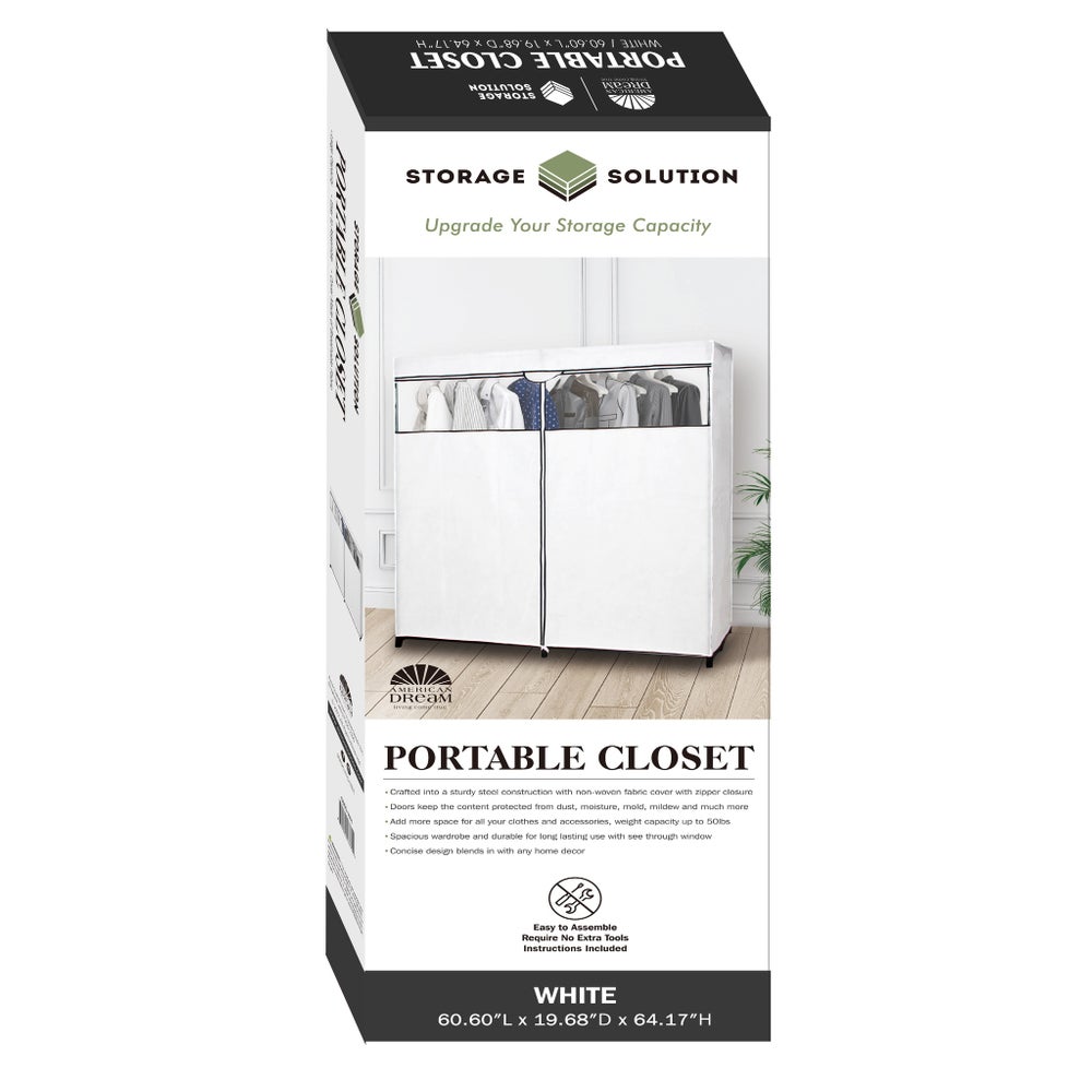 60 Inches White - Double Door Wardrobe (4)