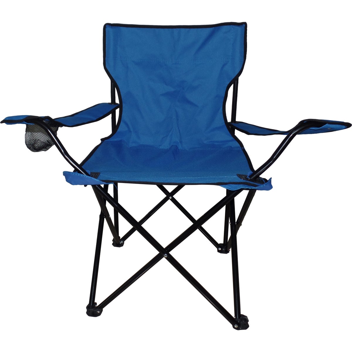 Navy Blue X-Large Solid Color Armrest Camping Chair with right hand cup holder (6)