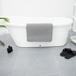 Grey -Foam Bath Mat w/ 58 Suction Cups (24)