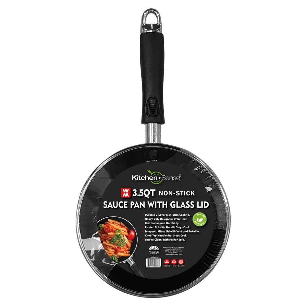 3.5Qt Non-Stick Sauce Pan with Glass Lid (6)