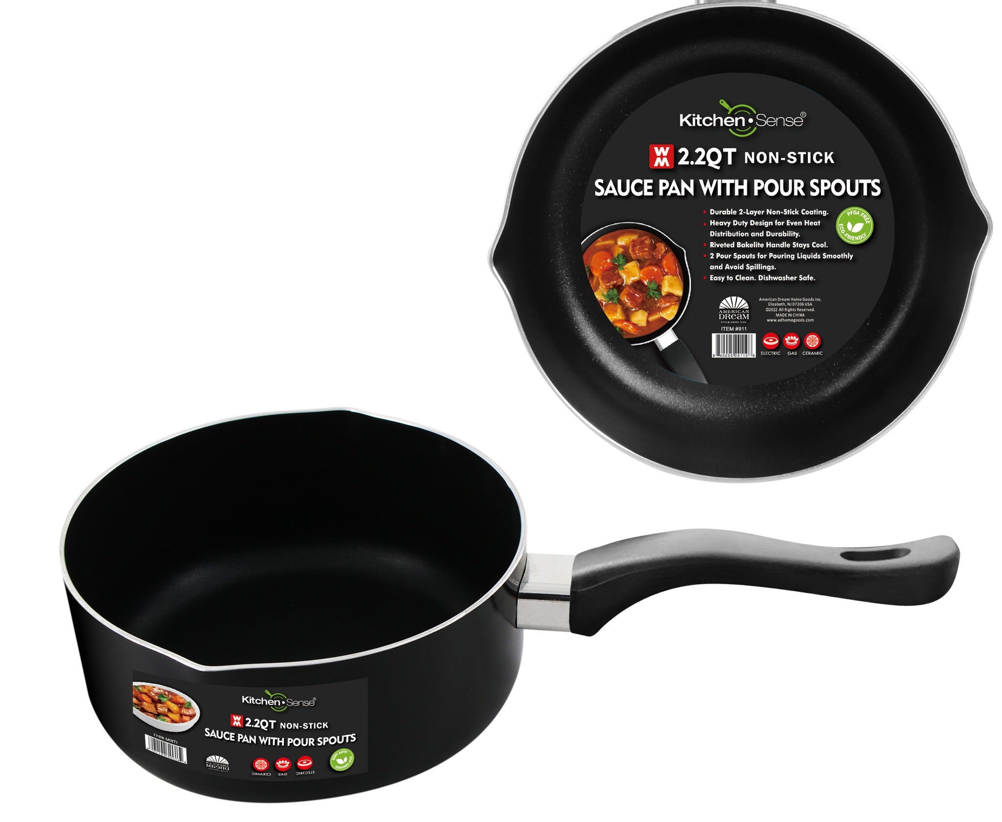 Kitchen Sense Heavy Duty Non-Stick Fry Pan with Glass Lid, 9 inch