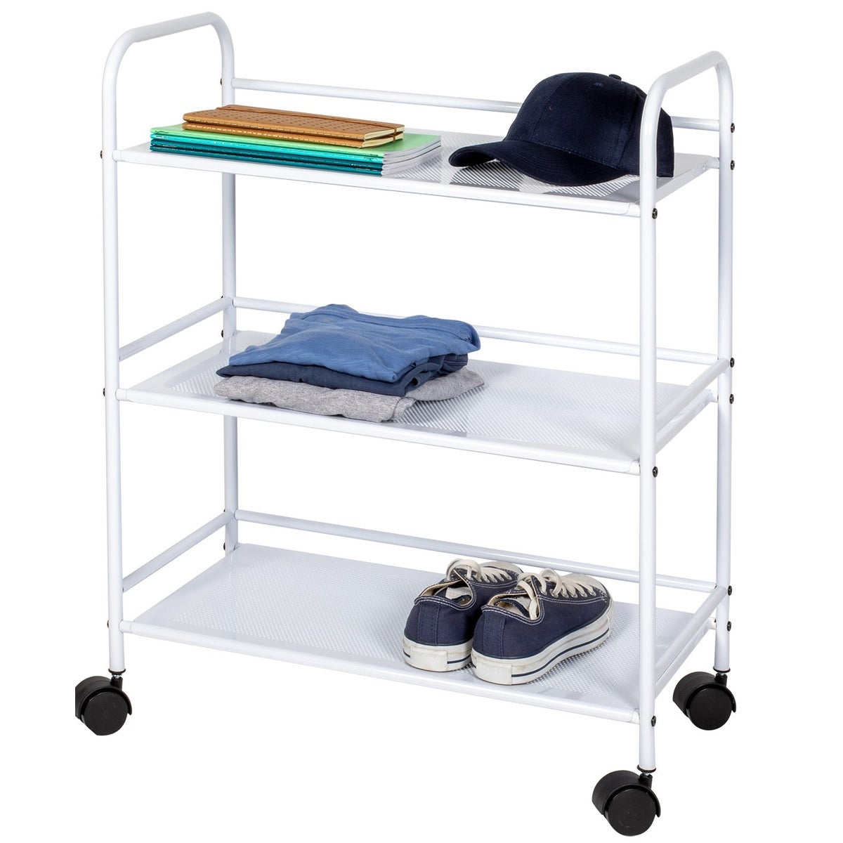White/White - 3 Tier Rolling Cart (1)