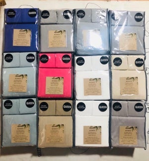 95-110GSM BAMBOO BLEND 6 PIECE MF SOLID GIFT PACK SHEET SET