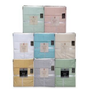 1500TC KATHY IRELAND PINSTRIPE COTTON RICH 6 PIECE SHEET SETS