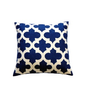 Cotton and Wool Hand Embroidered Clover Cushion