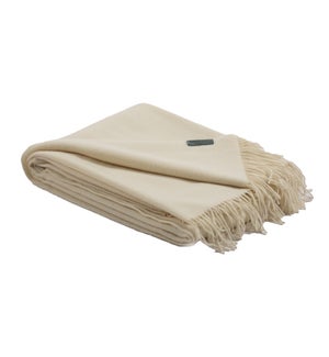 MILAN Wool/Cashmere Throw Winter White