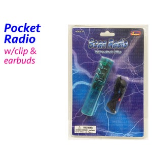 RADIO: POCKET CLIP, W/EARBUDS #82128 (PK 12/204)