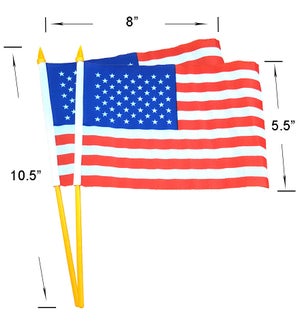 FLAG: USA, HAND FLAG, 5.5 X 8 #G6077 (PK 12/144)