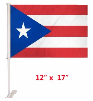 CAR FLAG: PUERTO RICO, 12"x17" #JH2051 (PK 12/288)