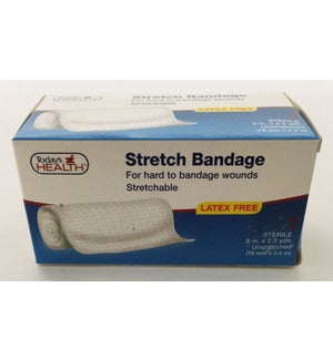 STRETCH BANDAGE: 3", TODAY'S HEALTH, 2.5 YDS LONG #61201 (PK 12/72)
