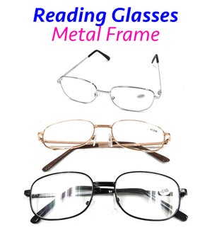 READING GLASSES: METAL FRAME, ASST. #50089 (PK 24/144)
