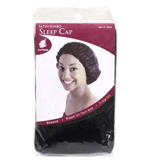 SLEEPING CAP: SATIN, BLACK #508 (PK 12)