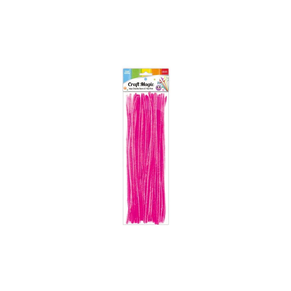 PIPE CLEANER: 40 PK, 12 HOT PINK #97679/9501HP (PK 12/144) - crafts