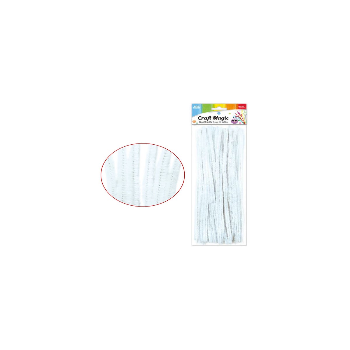 PIPE CLEANER: 40 PK, 12 WHITE #9501WT (PK 12/144) - valentine's