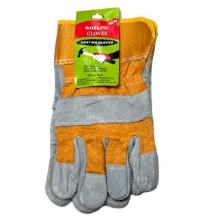 WORKING GLOVES: LEATHER #43129 (PK 72)