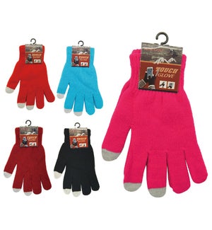 GLOVES: WINTER, LADIES SOLID COLORS MAGIC, TOUCH FINGERS #40478/56-35/9000 (PK 144)