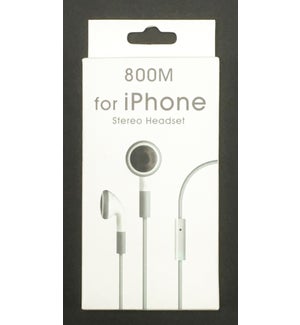 STEREO HEADSET: 800M FOR IPHONE