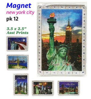 MAGNETS: NEW YORK CITY, ASST., 3.5"x2.5" #MG9009 (PK 12)