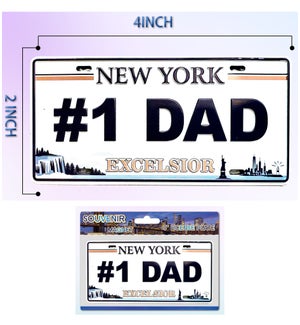 MAGNET: #1 DAD PLATE, 2"x4" WHITE #MG4-009 (PK 12)