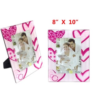 PICTURE FRAME: GLASS, W/HEARTS, 8" X 10" #856336 (PK 24)