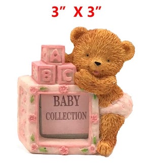 PICTURE FRAME: CERAMIC, 3" X 3", BABY BEAR (PK 12/48)