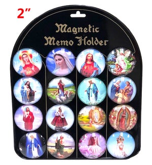 MAGNETS: 2" RELIGIOUS W/MEMO HOLDER #001 (16 PC DISPLAY)